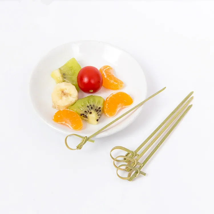 100 шт бамбуковые прослойки в узлом шампуры одноразовые подкрученные концы бамбук выбирает палочки для