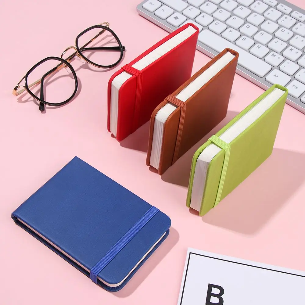 Пользовательские Журналы A7 из искусственной кожи в твердой обложке маленький карманный журнал блокнот с эластичной