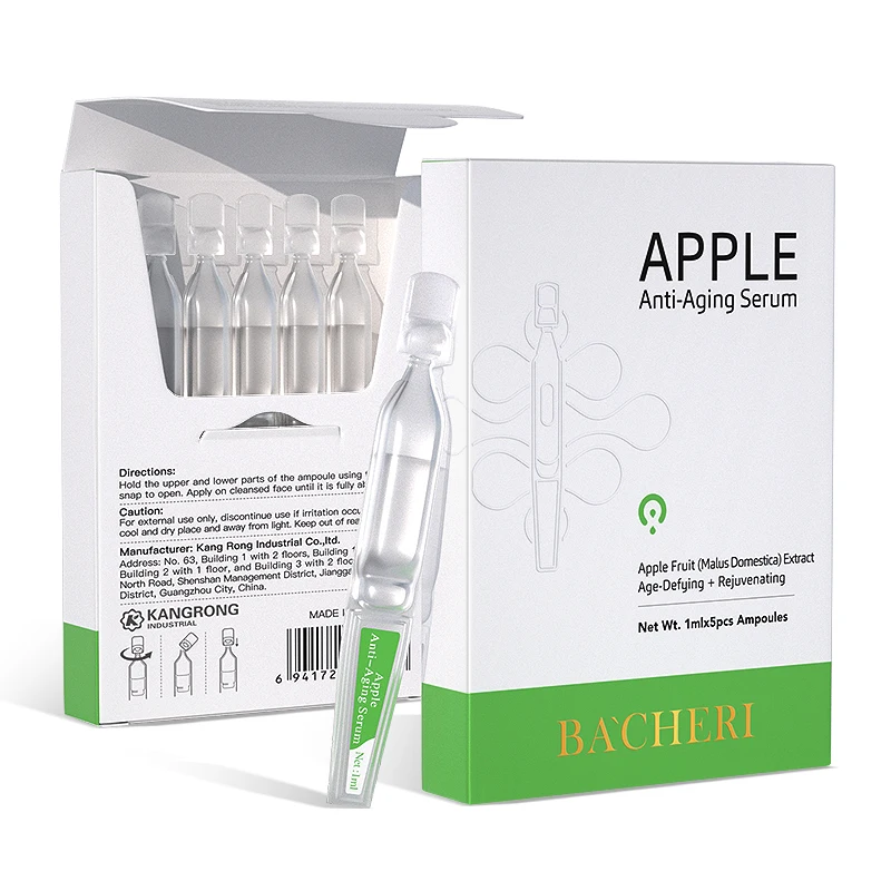 Kangrong private label anti wrinkle antioxidant apple fruit extract peptide stem cell collagen anti aging serum facial serum