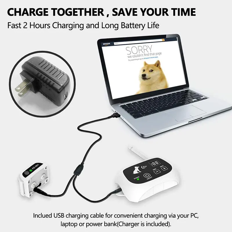 Hot Selling 20M-500M/550Yd/1666Ft Range Electric Dog Fence System Rechargeable Wireless Electric Dog Fence