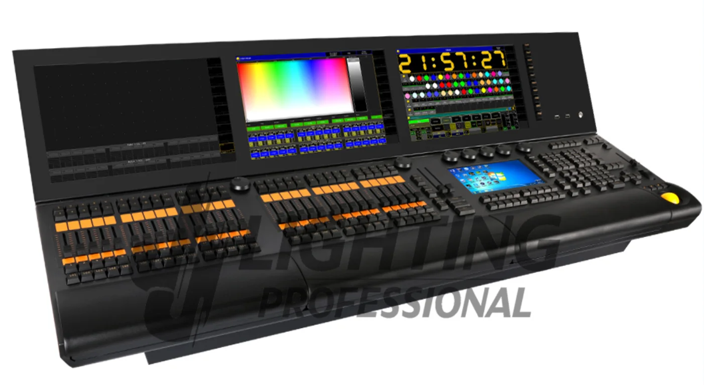 Three Full-View Touch Screen DMX Lighting Controller Stage Light Console With Motorized Faders