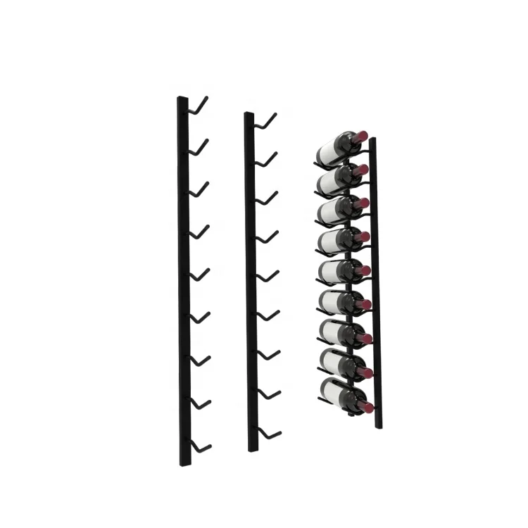 RuiMei Customized 9 Bottles Wall Mounted Wine Rack Organizer