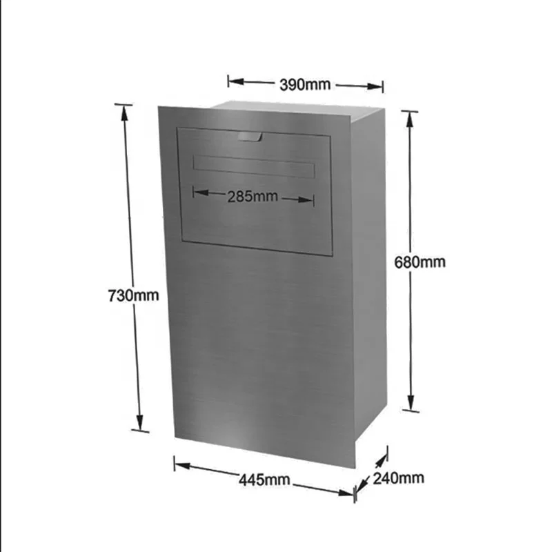 Stainless steel post box Wall mounted letter box newspaper mailbox for home