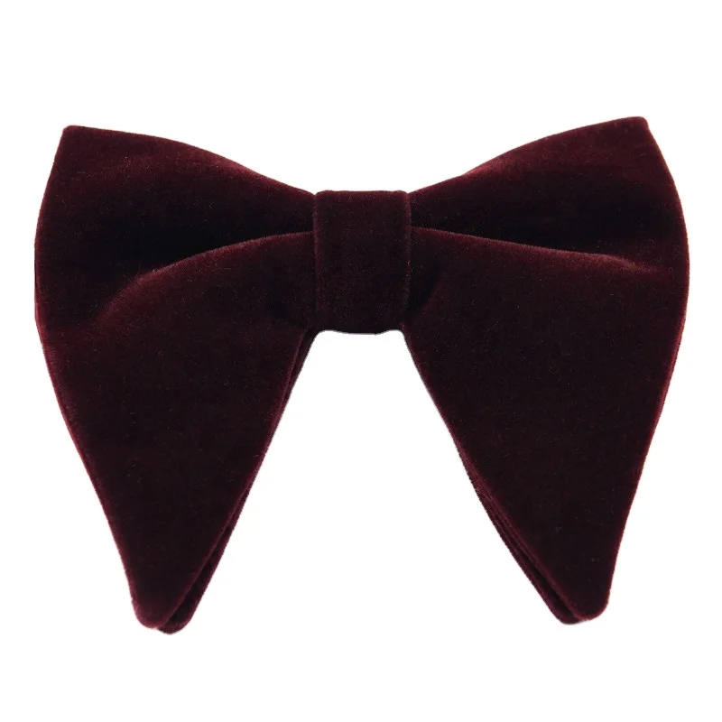 Хорошее качество, низкая цена, воротник, бархатные двойные большие банты, Простые индивидуальные модные однотонные мужские бархатные галстуки-бабочки