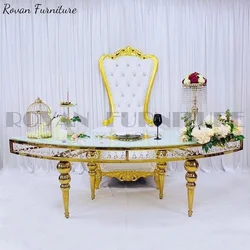 Wholesale Round Banquet  Serpentine gold stainless table for wedding event &hotel