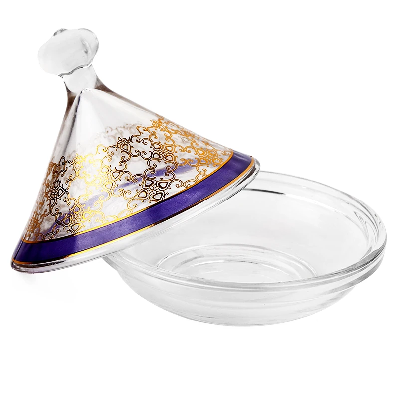 High quality colorful candy glass jar two sizes set with glass lid set