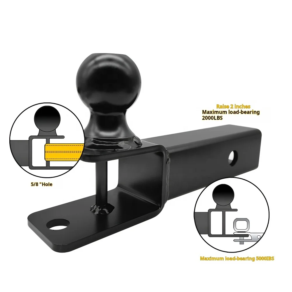 UTV rear ATV towing square mouth 2-inch Heavy duty  Adjustable Trailer Hitch Ball Mount towinghitch receiver