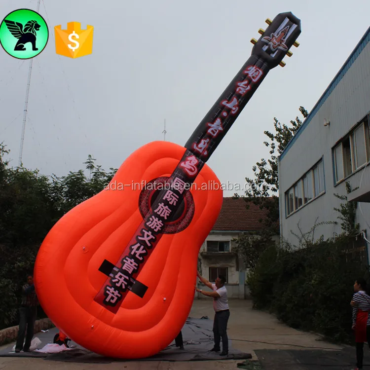 Event Promotional Inflatable Guitar Customized 10m Exhibition Guitar Replica Inflatable For Club A6469