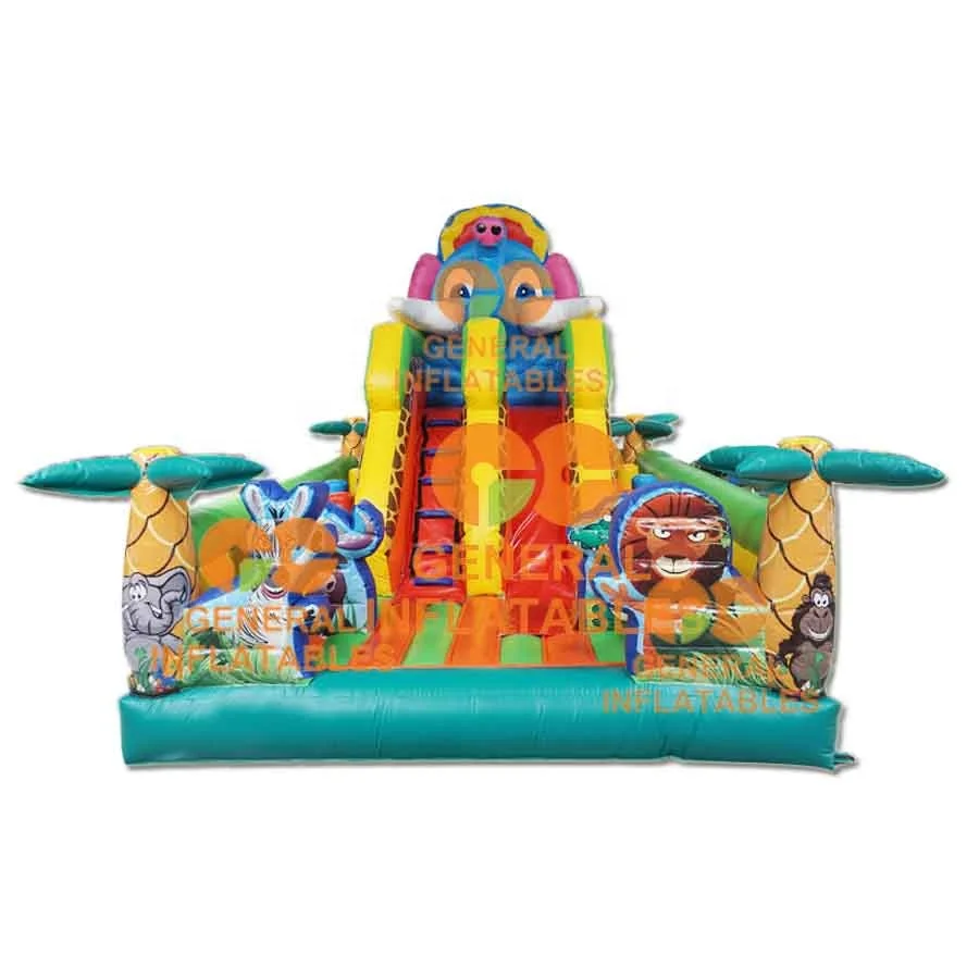 Tropical jumping inflatable Junlge funland,inflatable medium funland for sale