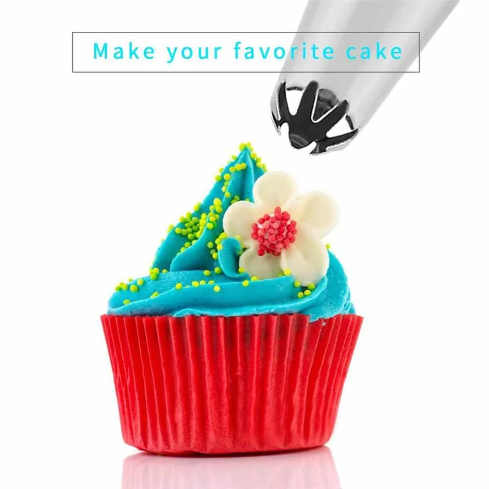 
48 pcs Russian Piping Tips Ruffle Piping Nozzles Skirt Icing Set Stainless Steel Baking Supplies Cake Cupcake Decorating Kits 
