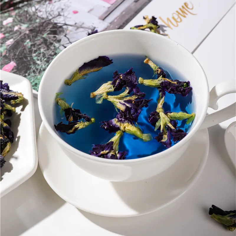 Drop ship Brand Quality Blue Tea Standard Natural Dried Butterfly Pea Flowers Tea