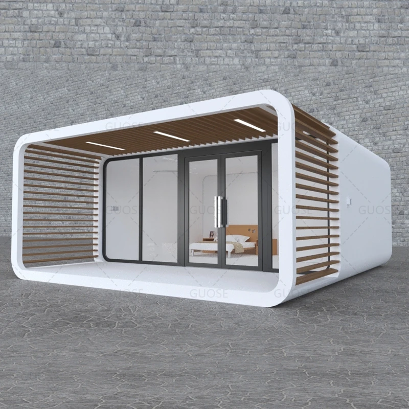 20GP 40HQ  Prefab House Assembled Apple Cabin Hotel Office Living Room Restaurant