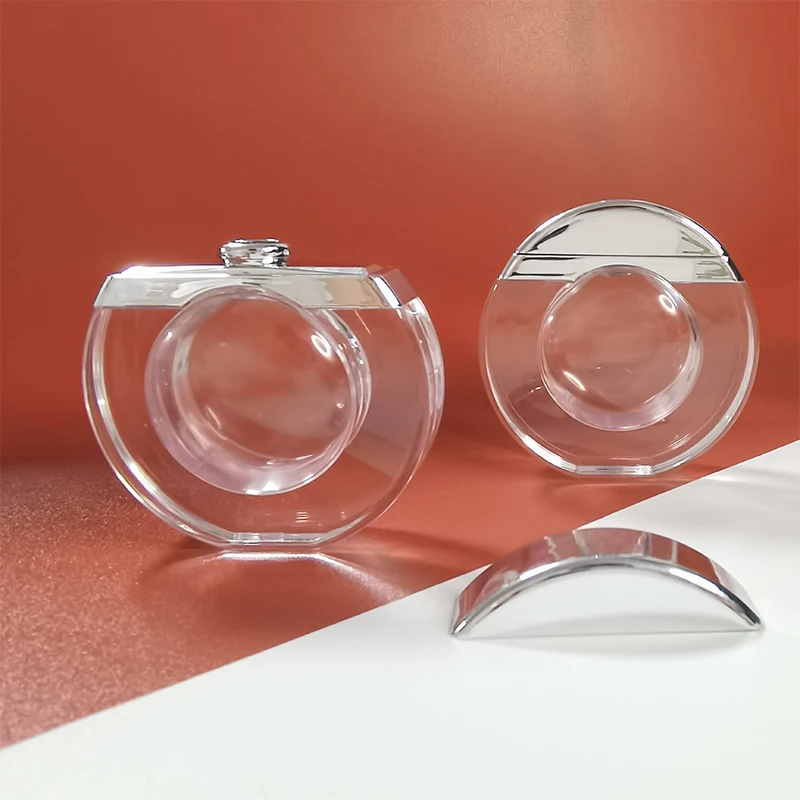 customize new round cosmetics transparent powder blusher cream squeeze plastic cosmetics empty concealer liquid