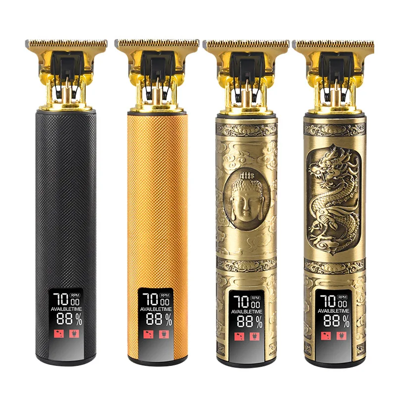 Wholesale Professional Cordless Hair Trimmer Rechargeable T Blade Trimmer Hair Clippers For Men Dragon Pattern Hair Trimmer