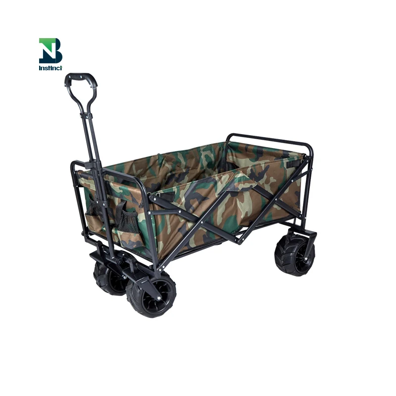 INSTINCT 600D oxford steel frame all-terrian wheels utility outdoor beach trolly collapsible camping wagon cart