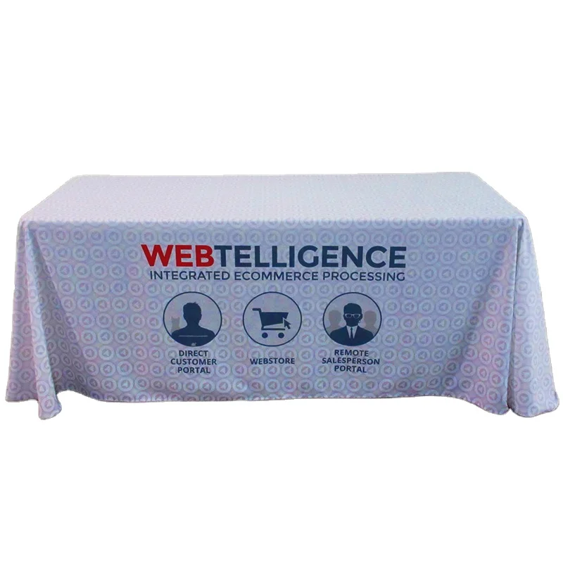 Custom Table Cloth Hot Sale Advertising Polyester Spandex Dye Sublimation Printing for Trade Shows and More