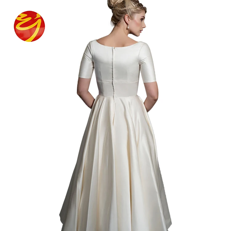 Гладкий жемчуг Цвет Элегантный атлас свадебное платье ткань