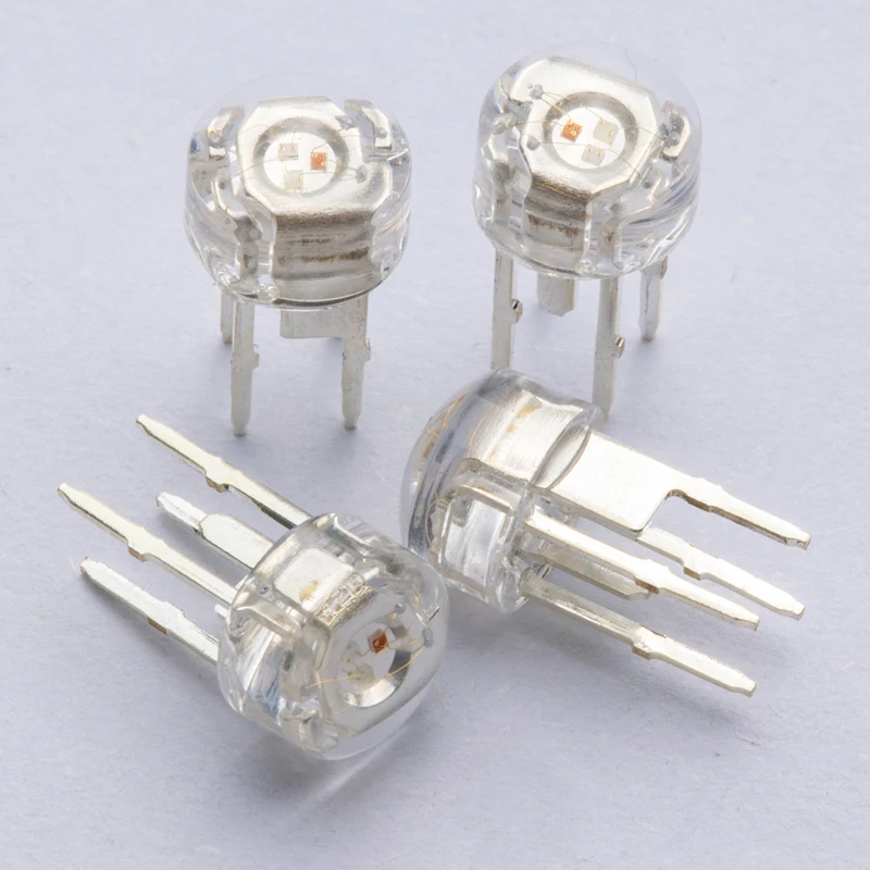 Factory Make Mini Super Flux Led Piranha RGB Super Flux Led Amber Piranha Led Highlighted Through Hole LED 4 Pins Lamp Led