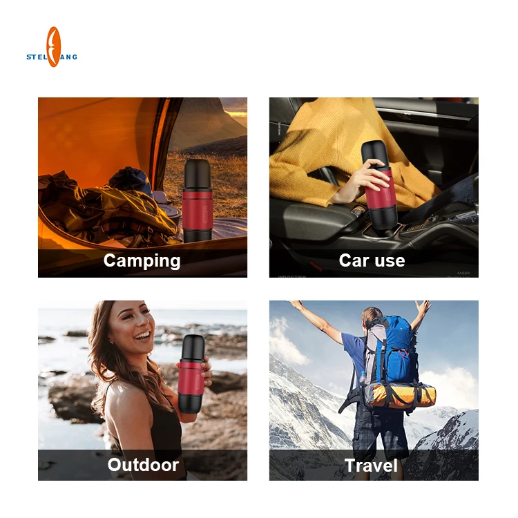 Outdoor hiking 80ml small semi automatic 12V usb car 2 in 1 portable coffee maker machine for capsules