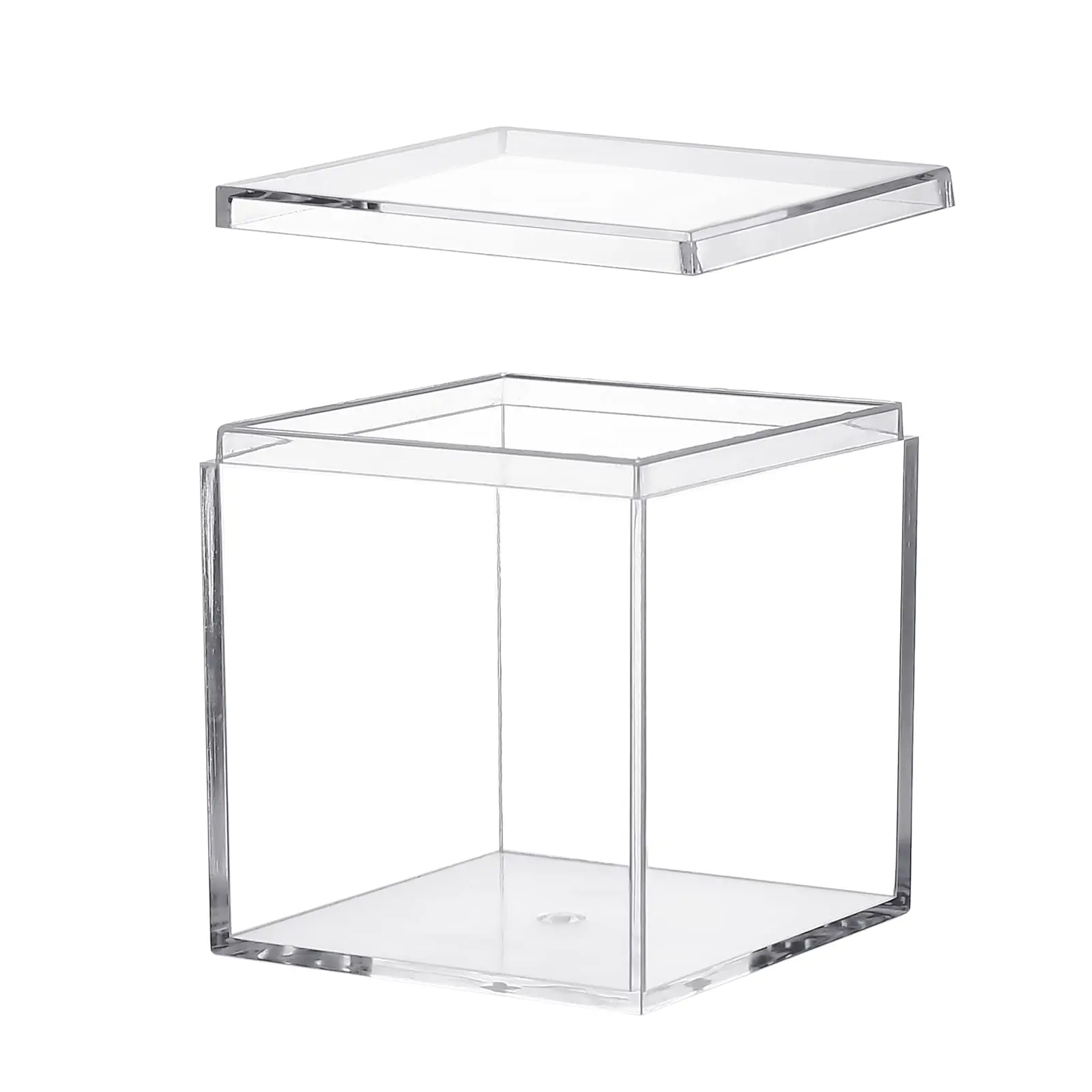 Clear Acrylic Box Plastic Square Cube Acrylic Square Cube Containers with Lid Storage Box