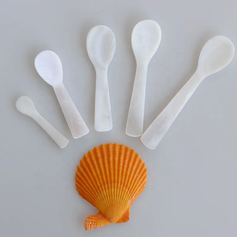 Economical Practical Cheap Natural Mother of Pearl River Shell Spoon Caviar Spoon Ice Cream Spoon