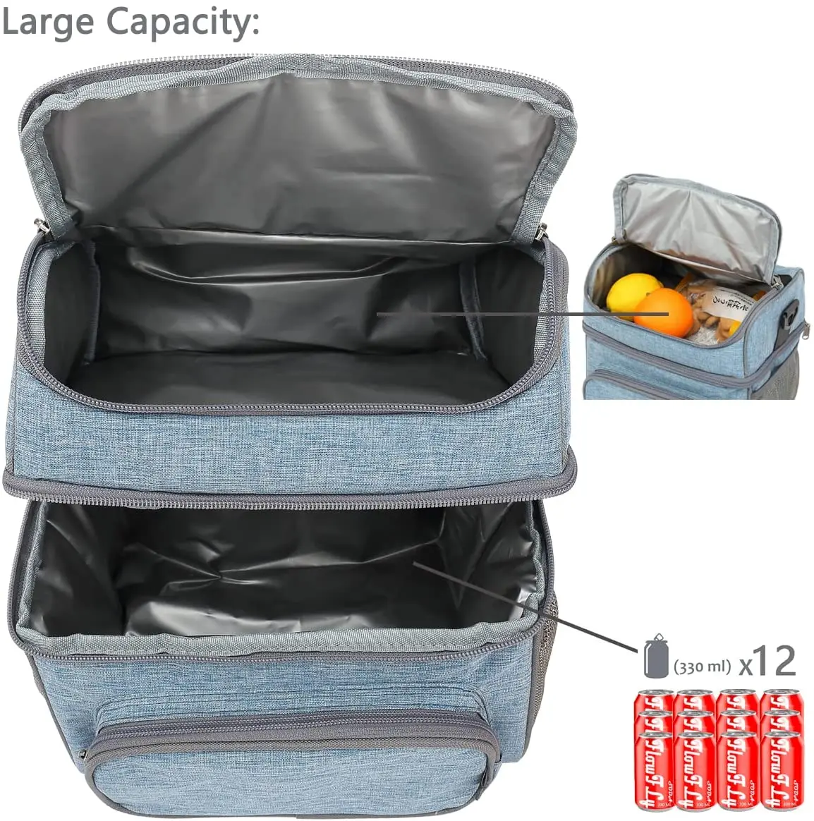 Hot Sale Custom Print Large Picnic Reusable Thermal Waterproof Insulated Cooler Box Clear Lunch Bag