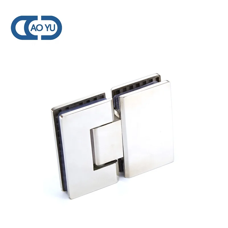 Bathroom Hardware accessories Shower Door Hinge Mirror Polished 180 Degree Straight Glass To Glass Pivot Hinges