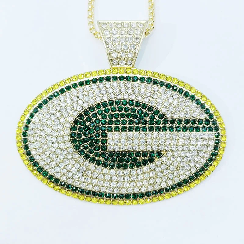 Curb Cuban Mens Necklace Chain Gold Black Silver Color Green Bay Packers glad Necklaces for Men Fashion Jewelry