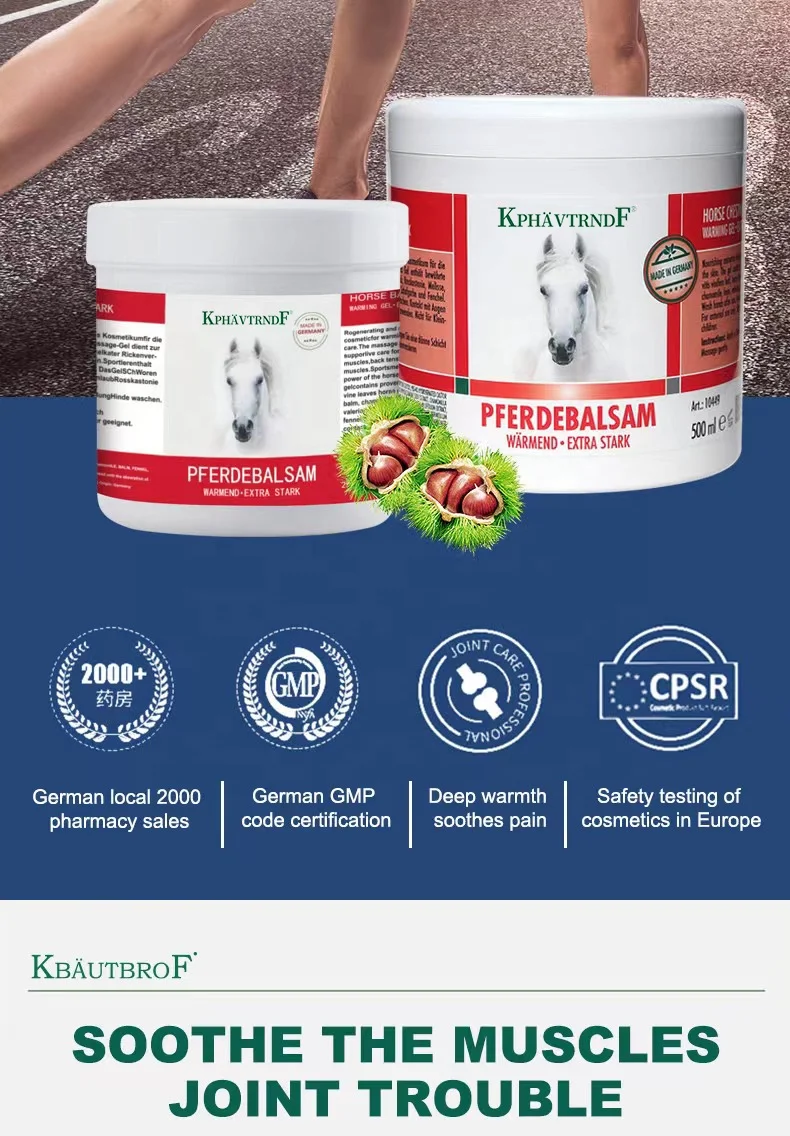 Private Label OEM/ODM Horse Warming Gel Chestnut Cream Essential Oil Muscle Massage Body Care Horse Chestnut Gel