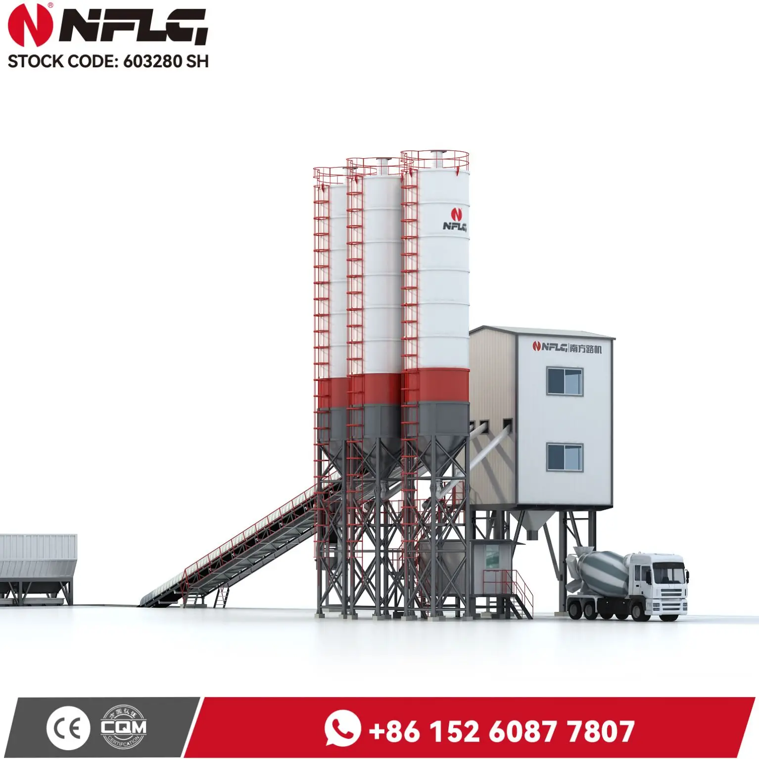 NFLG Brand Professional Central Mix Concrete Plants For Sale Compacted Inclined Belt Batching Plant Concrete Block Production
