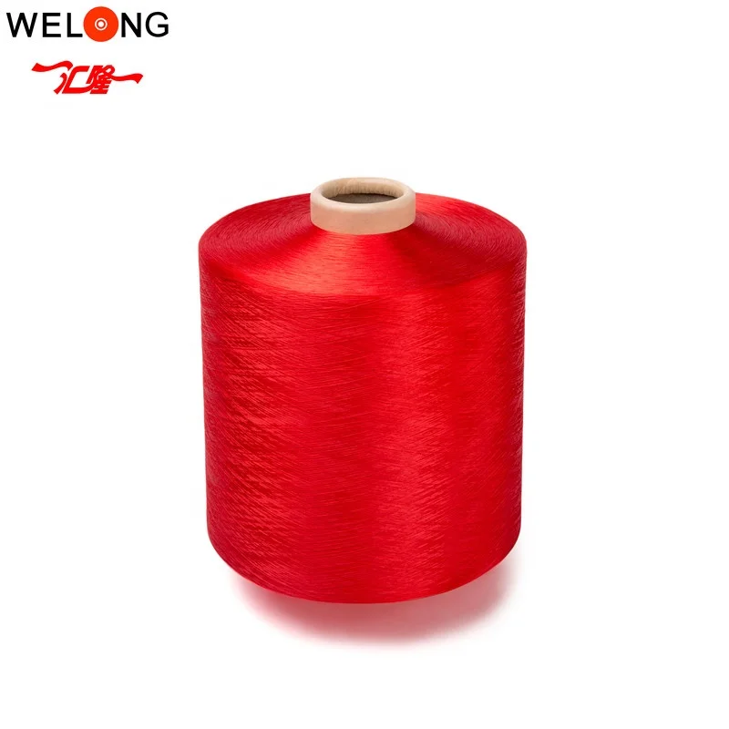 Dope dyed color 150/48 polyester color yarn semi dull dty two heater