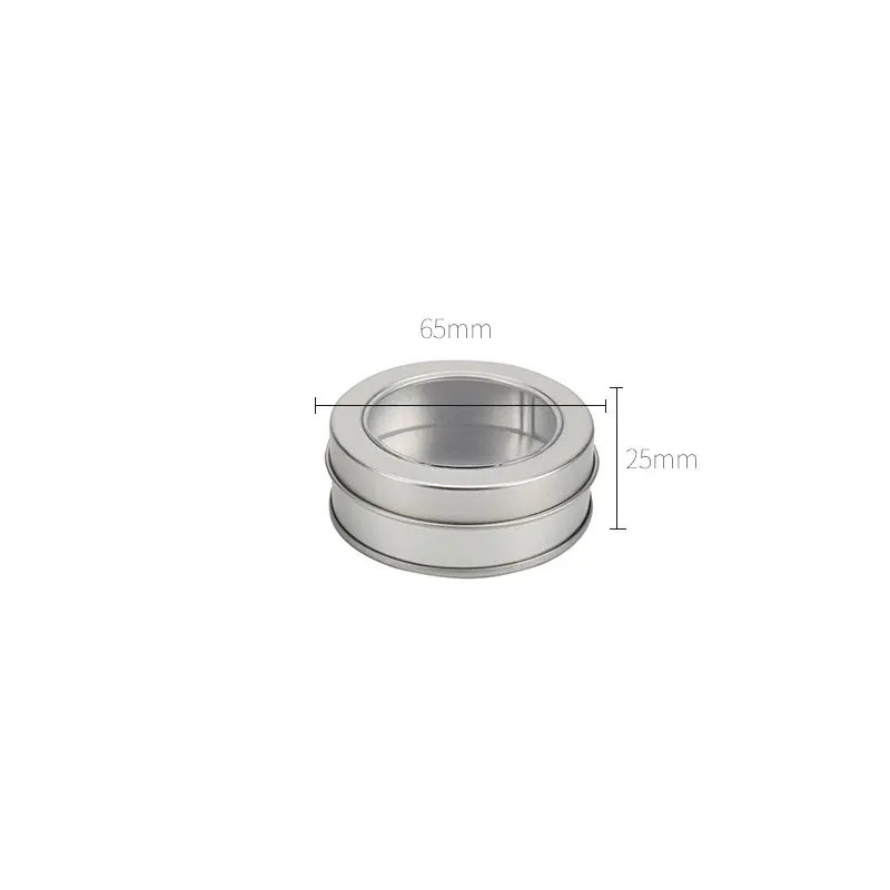 Factory custom tin box round cosmetic tin cake packaging box cylinder with pvc transparent window