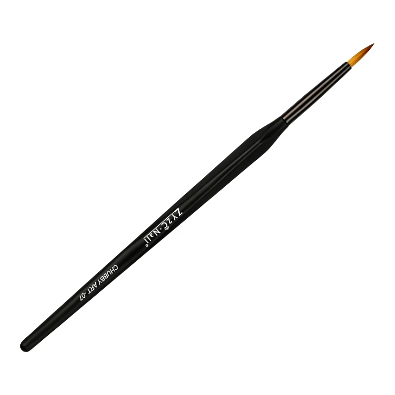 ZYZC nail  black Handle Liner Nail Art Design Painting Polish UV Gel Brush pen 9pcs/set profession for manicure