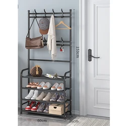 Simple floor clothes shoe rack integrated household shoes hat rack bedroom living room clothes rack
