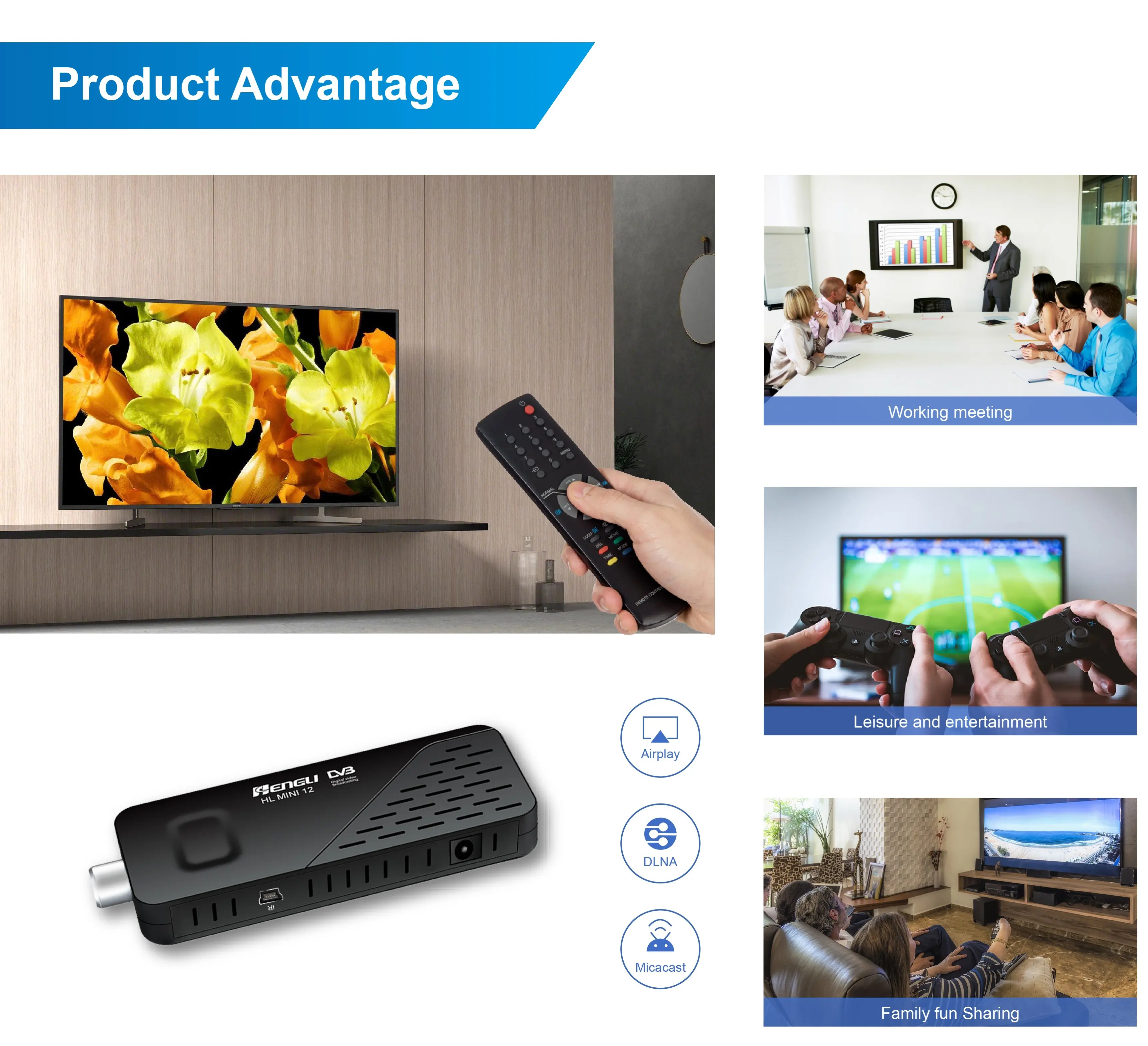 Europe DVB-T2 tv tuner DVB T2 MINI DONGLE HEVC receiver TV Stick  DVB -T2  stick set-top box