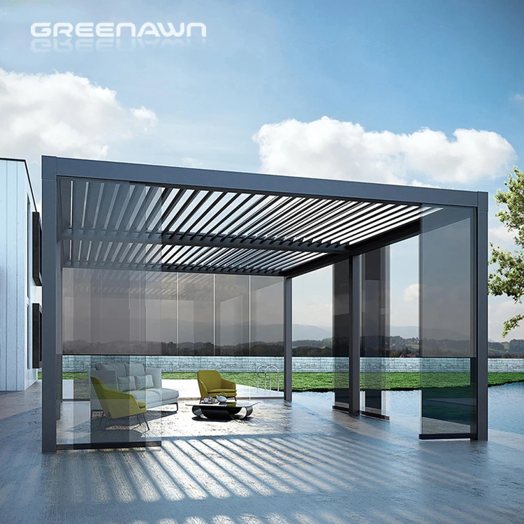 3X3 3X4 4X4 6X4 Hefei Outdoor Aluminum pergola aluminum winter post base pergola adjustable prefeb house aluminum garden pergola