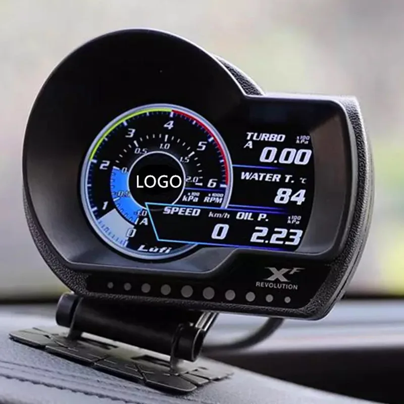 Universal OBD2 Water temperature oil temperature oil pressure boost multifunctional Lufi xf gauge head-up display
