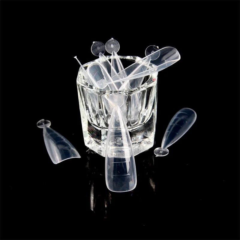 120pcs/set Sharp Stiletto French Nail Dual Forms with Lines,Reusable Acrylic Nail kit 12 sizes