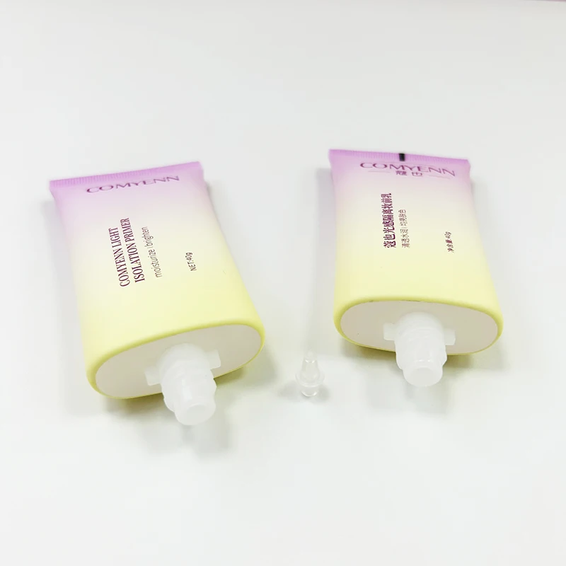 Custom Cosmetic Packaging Matte Gradation Color Flat Tube 50ml Sunscreen Lotion Cream Bottle Packaging Hand Cream Squeeze Tube