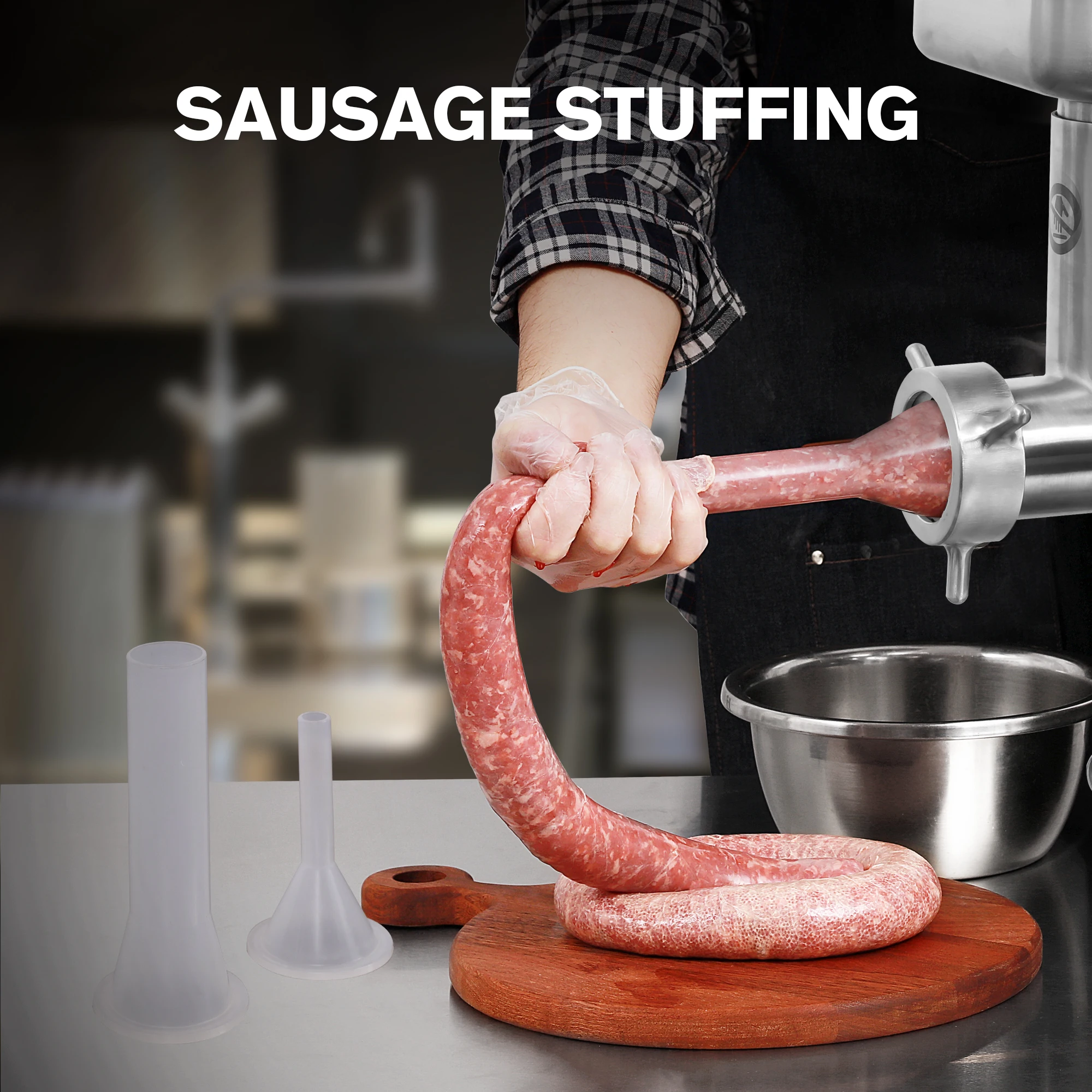 Meat Grinder #12, EG1, Stainless Steel, Rifled head and large bite Auger design, stuffing directly