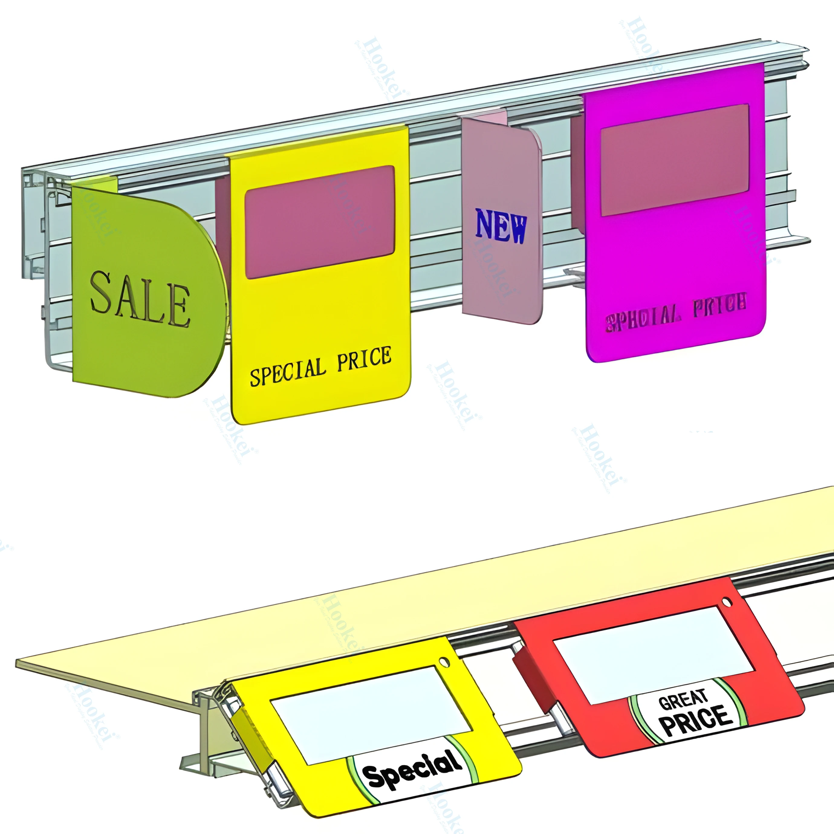 Shelf ESL Plastic Price Sign Clip Price Label Holder Shelf Talker with Electronics Price Tag