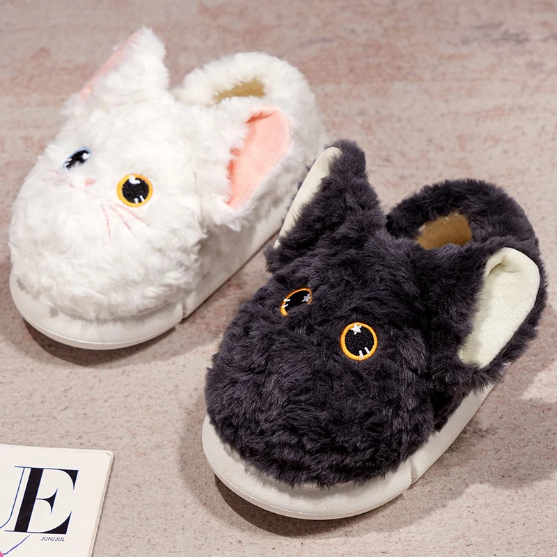 Fashion Winter Warm Unisex House Slippers Cute stuffed animal Devon Cat Shoes Home warm Soft slippers