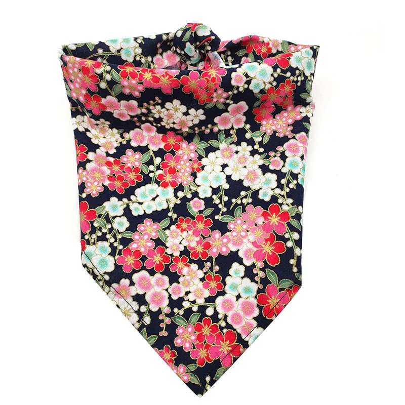 Factory Wholesale Custom Printed Cotton Triangle Adjustable Dog Scarf Bandana Collar