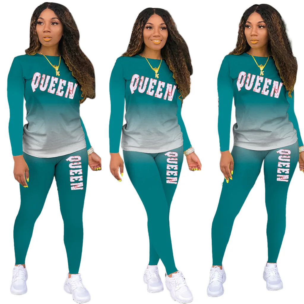 
2021 Hot sale Two Piece Set Pants Casual Slim Sweat Homewear Suits For Women 