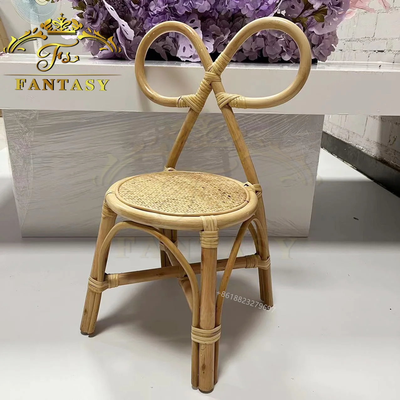 new design rattan wicker kids chair furniture for birthday party decoration