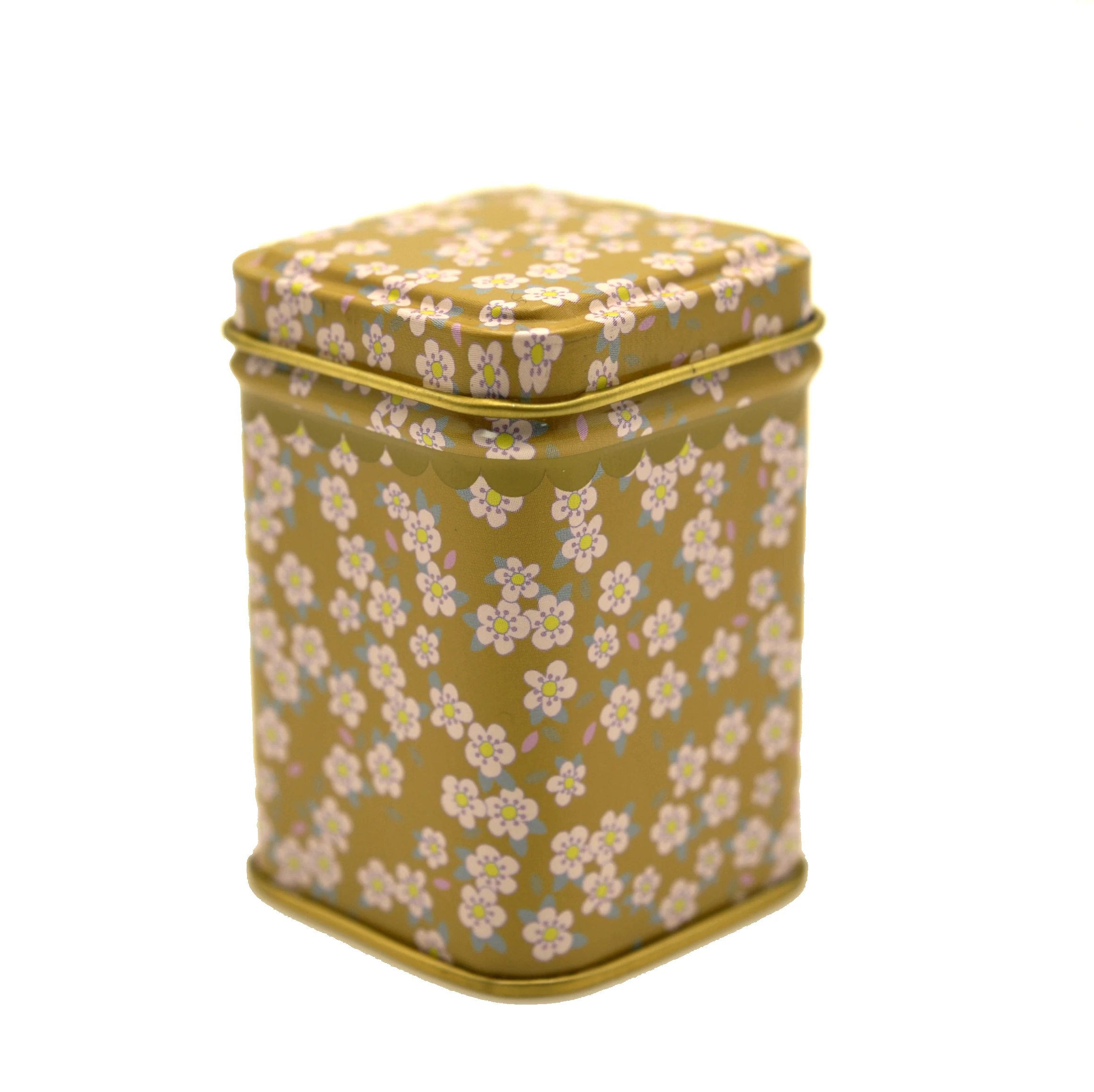 OEM customized empty metal tin box small square tea tin container