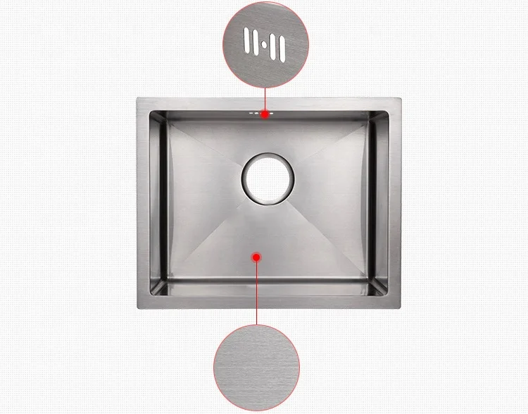 undermount sink kitchen Europe popular square handmade double stainless steel single bowl kitchen sink