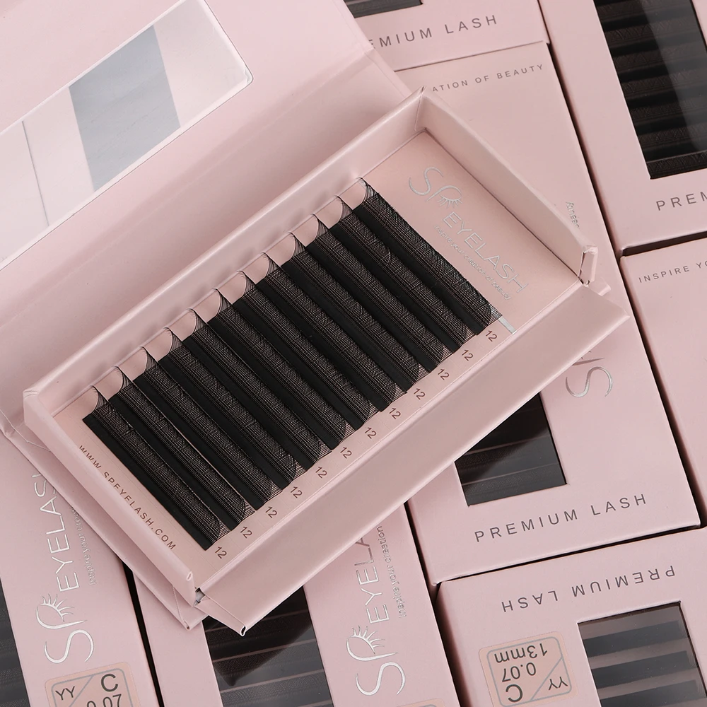 SP EYELASH Volume Eyelash 0.07MM W V YY Shape Extension MIX Individual False Eyelashes Natural Soft Light Matte YY LASHES