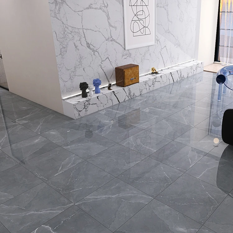 Glazed Marble Full Body Bathroom Floor Tiles 600x600 With Interior Bathroom Flooring Balcony Grey Color Porcelain Tile Flooring
