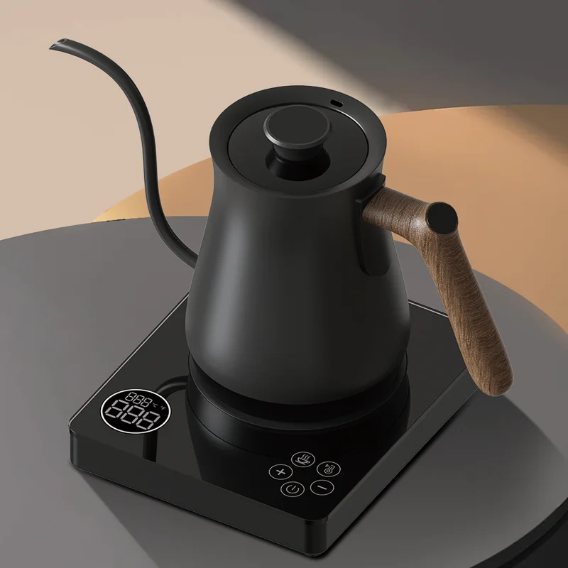 Factory Custom White Stainless Steel Gooseneck Spout LCD Screen Smart Electric Coffee Kettle With Temperature Control